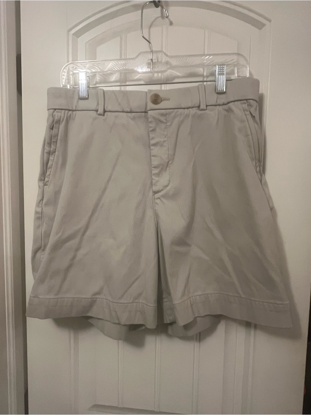 SPANX  Flat-Front High Waisted Chino Shorts Tummy Control - Light Taupe,